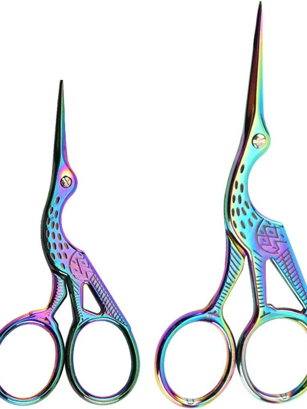 2PCS Vintage Stork Shape Sewing Scissors Stainless Steel Scissors